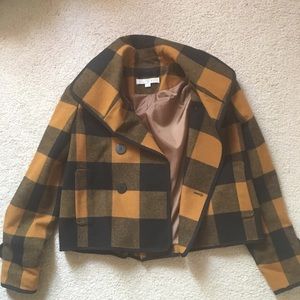 ANN TAYLOR Mustard and Black Coat